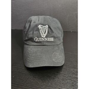 Guinness Black strapback Hat Baseball Cap Harp Logo Embroidered‎ Est 1759